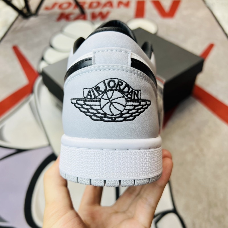 Giày thể thao sneaker cổ thấp AJ1 Air Jordan 1 Low Grey Toe Hàng SC