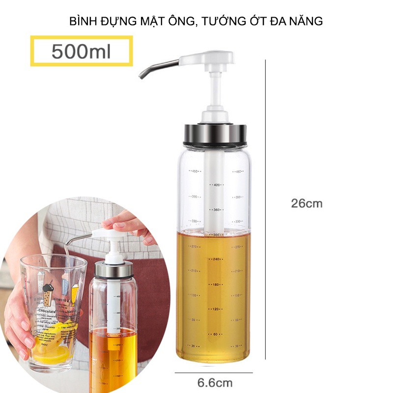 BÌNH ĐỰNG MẬT ONG, SỐT CÀ CHUA, TƯƠNG ỚT ĐA NĂNG VỚI VÒI XỊT THÔNG MINH (Kho hàng Hà nội)
