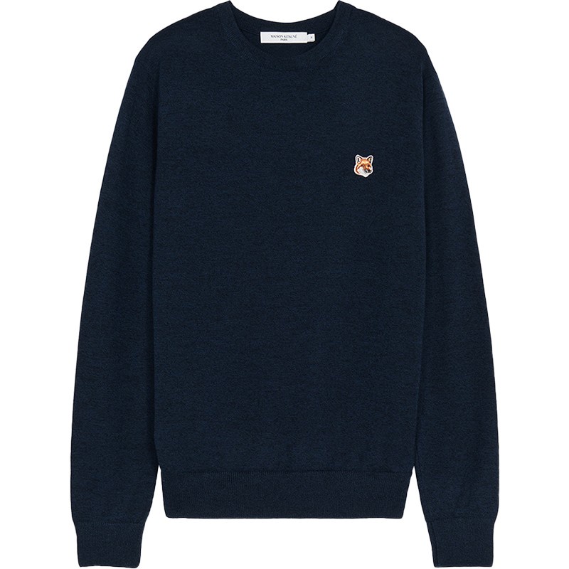 Maison Kitsune2023 Áo Thu Đông Chui Đầu Mềm Mại Có logo Hình Đầu Cáo + Thẻ Treo