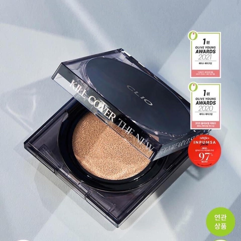 PHẤN NƯỚC CHE PHỦ KIỀM DẦU CLIO KILL COVER FOUNWEAR THE NEW/VEGANWEAR CUSHION SPF50+ PA+++