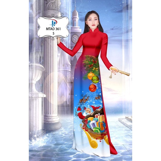 Vải may áo dài “Giáng Sinh” siêu xinh,siêu dễ thương