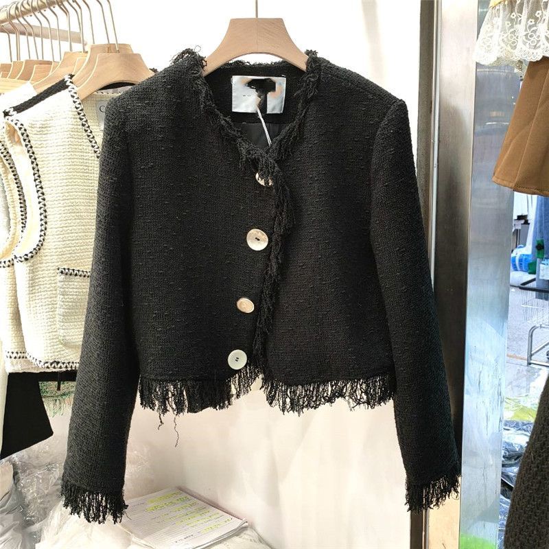 Bán Chạy!F &amp; X Tweed Áo Khoác Cardigan Ngắn Tay Dài Phối Tua Rua Cài Nút Phong Cách Pháp Cao Cấp Thời Trang Mùa Thu 2022 Cho Nữ Xiaoxiang