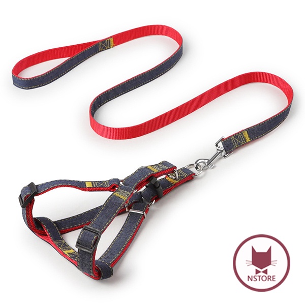 Dây Đai Dắt Chó Mèo Đi Dạo Vải Denim 120cm ( Cho Thú Cưng 5-10kg )