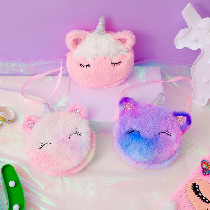 Túi Đeo Chéo Hình Kỳ Lân Hoạt Hình Xinh Xắn Dành Cho Bé