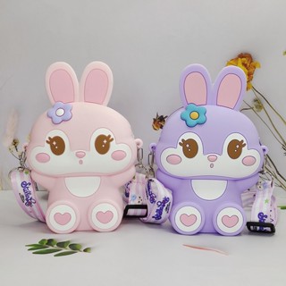 Túi đeo chéo cho bé silicon hình thỏ xinh mẫu mới to đáng yêu phong cách Hàn Quốc FBB118 mẫu mới nhất 2023-2024