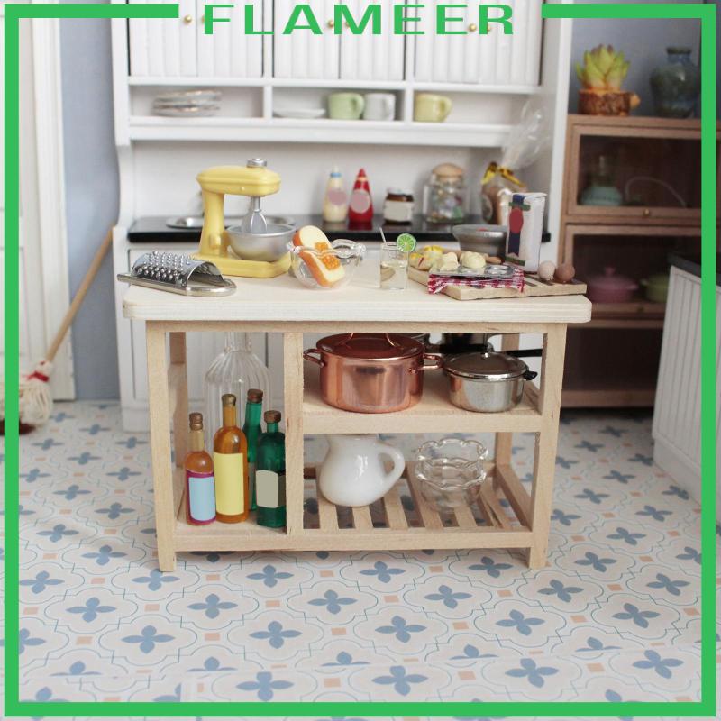 Đồ Chơi Mô Phỏng Bằng Gỗ [Flameer] Đồ Nội Thất Nhà Bếp
