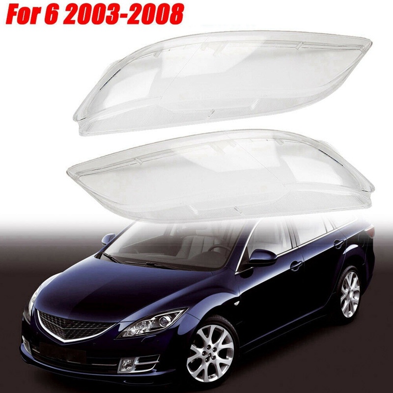 Bộ 2 Ốp Nhựa Trong Suốt Bảo Vệ Đèn Pha Xe Hơi Mazda 6 2003-2008
