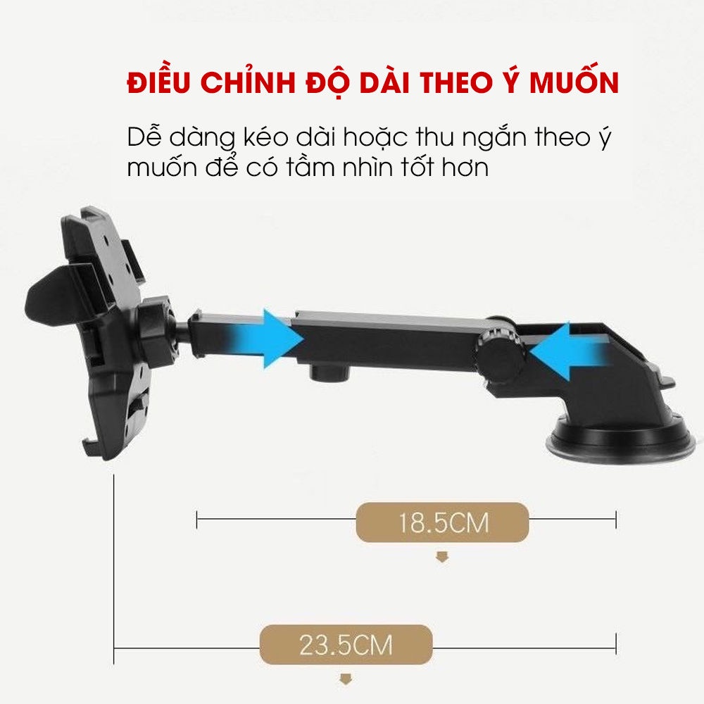 Giá đỡ điện thoại trên ô tô, kẹp điện thoại dán oto 2 lớp hút dính siêu chắc, 360 độ, phụ kiện xe hơi Tâm Luân