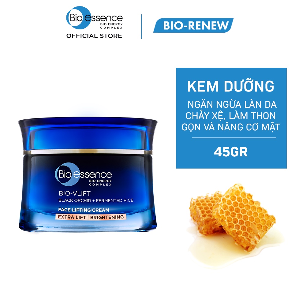 Kem nâng cơ mặt & dưỡng trắng Bio-Essence Bio-Vlift Brightening chiết xuất hoa phong lan đen và tinh chất gạo 45gr