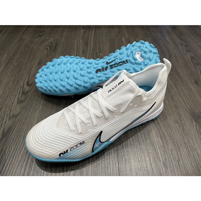 Giày bóng đá sân nhân tạo AirZoom Mercurial Vapor 15 Pro Super TF Trắng Xanh(tặng kèm tất)