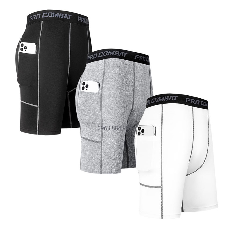 Combo 3 quần tạp gym, chơi thể thao GL.04 chất thun co dãn dáng lửng có túi tiện lợi cho anh chị em