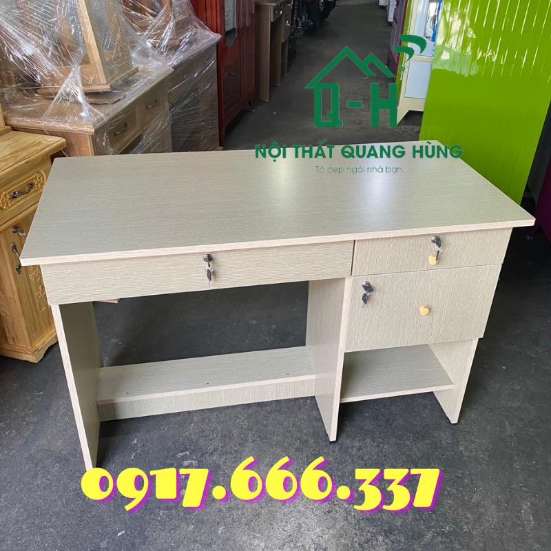 BÀN LÀM VIỆC VĂN PHÒNG VÁN OKAL 1M2X75X60CM LÀM VIỆC TẠI NHÀ CÓ 3 NGĂN KÉO