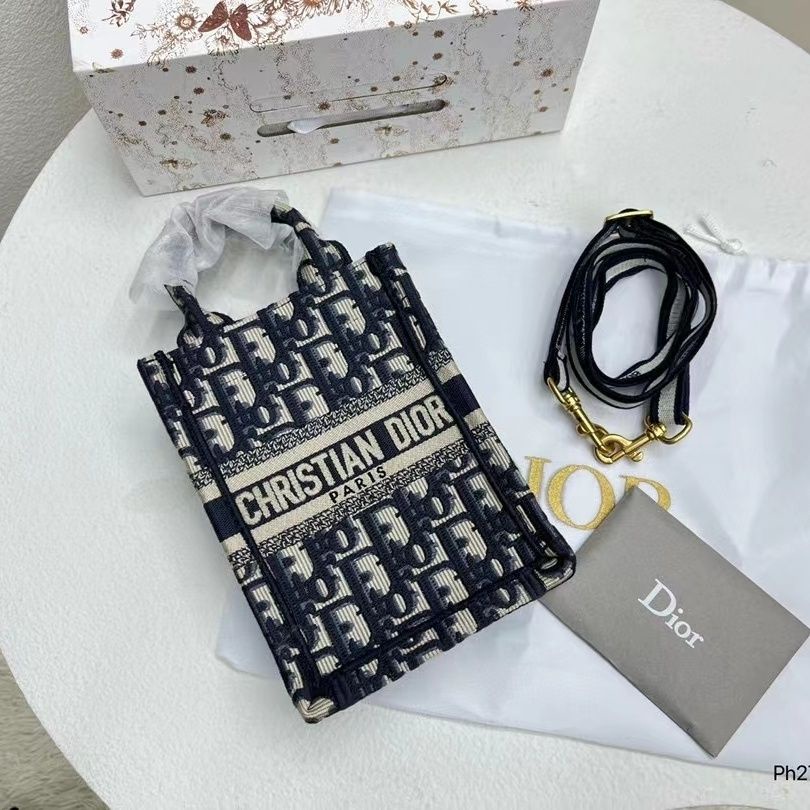 DLUD DIOR classic popular mini shopping bag stereo Internet celebrity same handbag women's shoulder crossbody canvas multi-purpose bag
