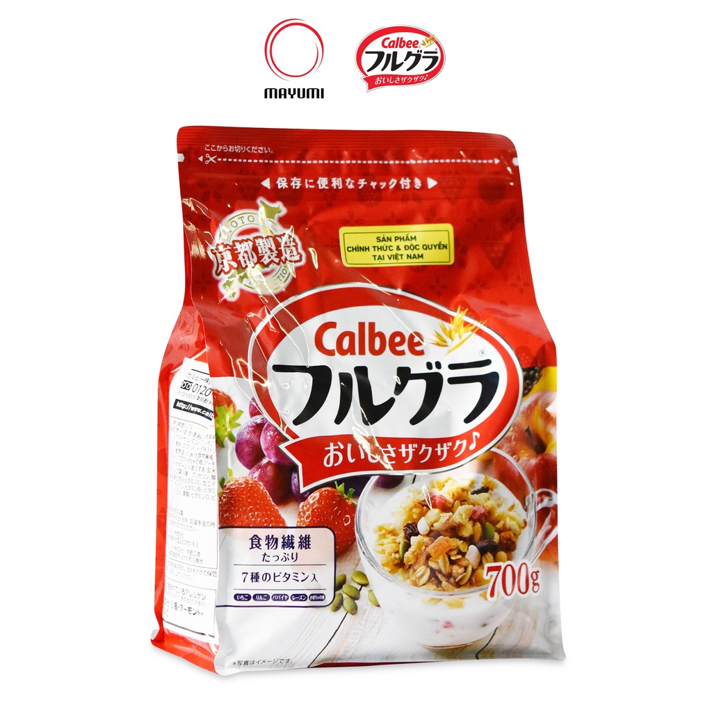 Ngũ cốc trái cây Calbee đỏ, ngũ cốc dinh dưỡng nhật bản 700g [Date 2024]