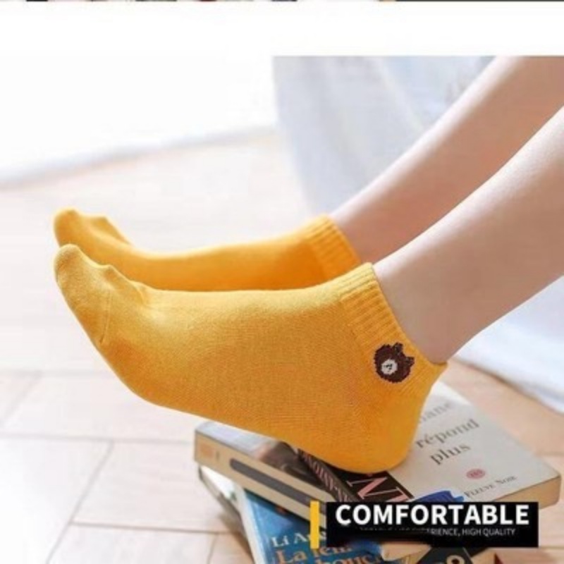 Set 10 Đôi Vớ Cotton Ngắn Họa Tiết Hoạt Hình Dễ Thương Cho Nữ
