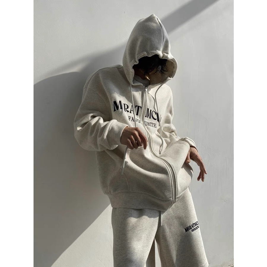 Quần Short Thun Unisex Rút Dây Thời Trang Dáng Rộng Hai Màu Nâu Và Xám