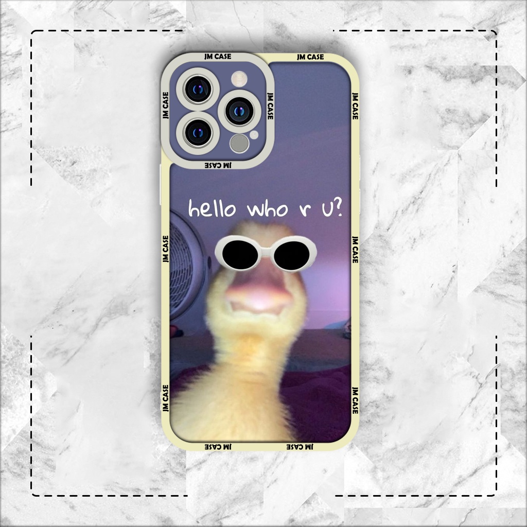 Ốp lưng iphone samsung xiaomi oppo cạnh vuông JMCase Con Vịt Gold Duck Cute