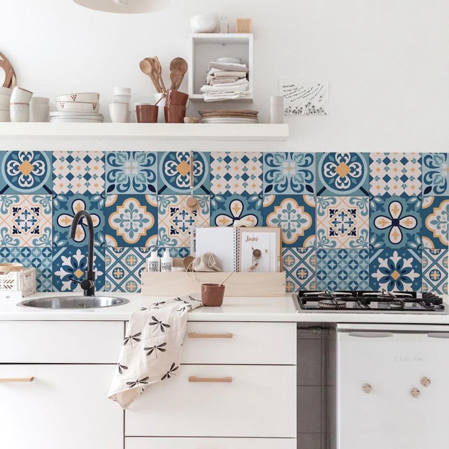 Decal gạch bông bếp dán bếp - Decal gạch bông chống thấm/dầu mỡ/bụi bặm - Khổ 100x60cm - HN Decor