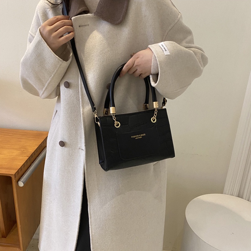 Túi Đeo Vai Sức Chứa Lớn Họa Tiết Vân Đá Phong Cách Hong Kong Cổ Điển Thời Trang Cho Nữ