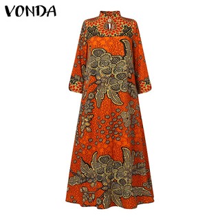 Đầm Dài Dáng Rộng Phối Ren Hoa Phong Cách Vintage Dành Cho Nữ