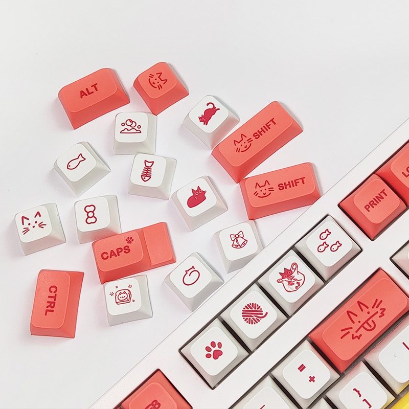 Keycaps PBT Chiều cao XDA - CAT CAT 130 phím dành cho phím cơ