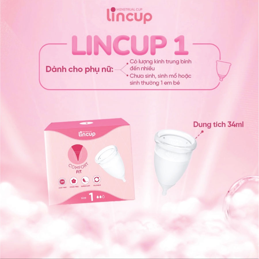 Cốc nguyệt san Lincup và Gel bôi trơn Lincare Aqua Gel