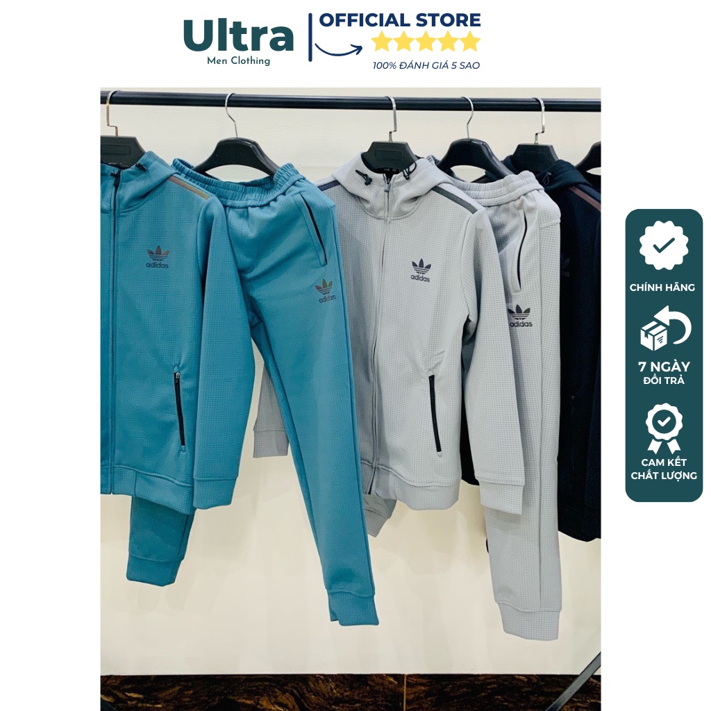 Bộ quần áo nỉ nam có mũ adidas siêu bền Hàng cao cấp Ultramen TM8429 Thời trang nam 2022