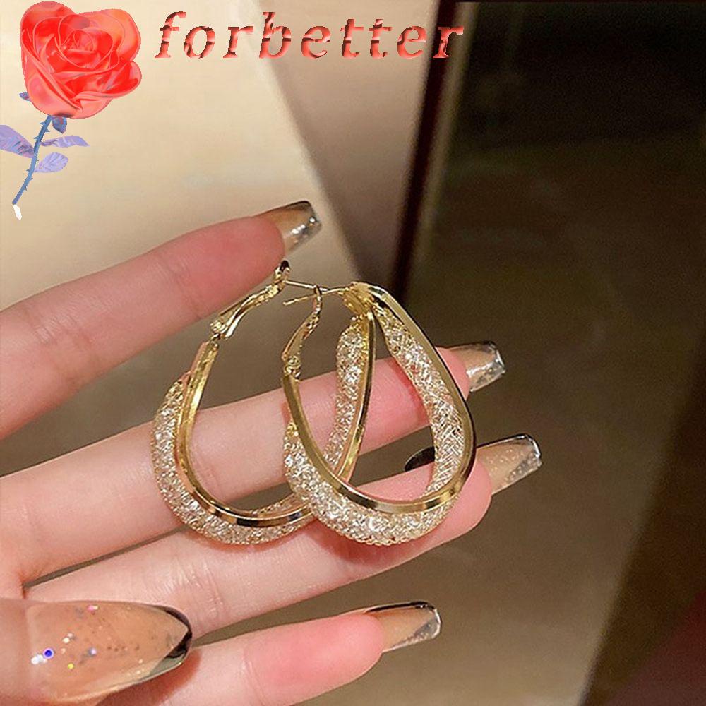 Bông Tai Xỏ Lỗ Hình Chữ C Bằng Kim Loại Thiết Kế Đơn Giản Thời Trang|Bông Tai Nữ