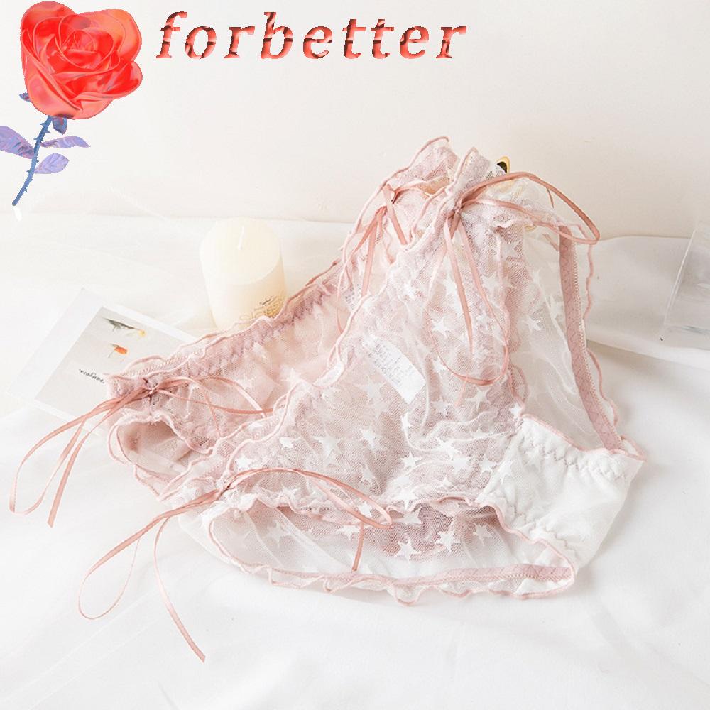 Quần Lót Lưng Thấp Màu Trơn Đính Nơ Trong Suốt Thời Trang Dành Cho Nữ