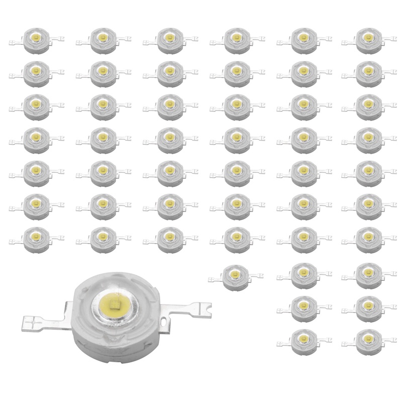 50 Đèn Led Diode Năng Lượng Cao 1W 1 Watt Chip 3V-3.4V
