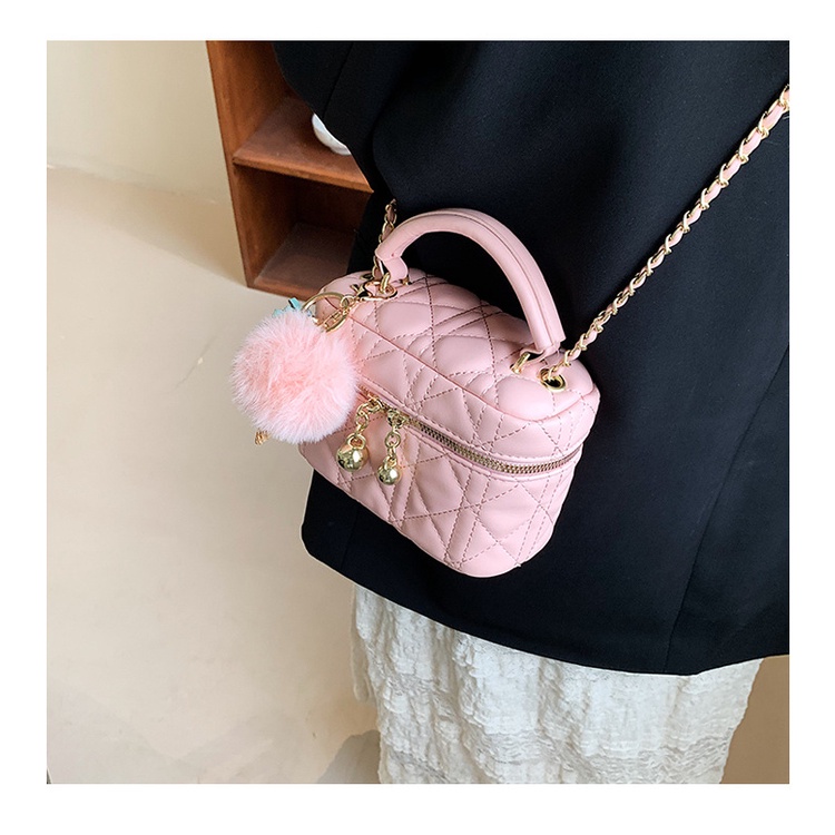 Túi tote IELGY hình vuông nhỏ phối bóng lông xù sành điệu cho nữ