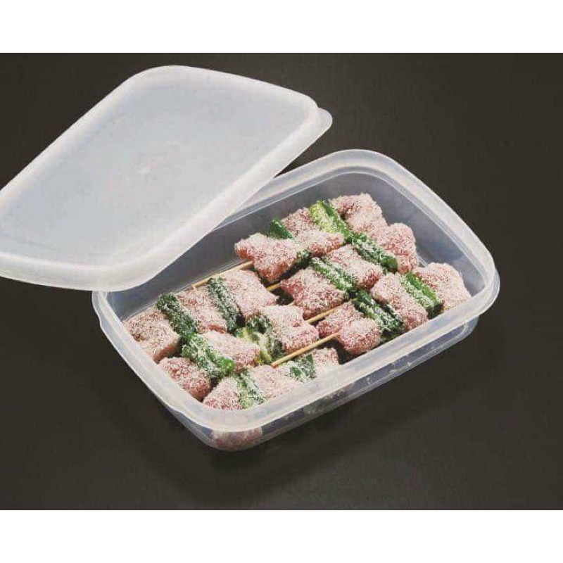 Hộp nhựa đựng thực phẩm nắp dẻo , dáng dẹt 1L Nakaya Nhật Bản - KBN