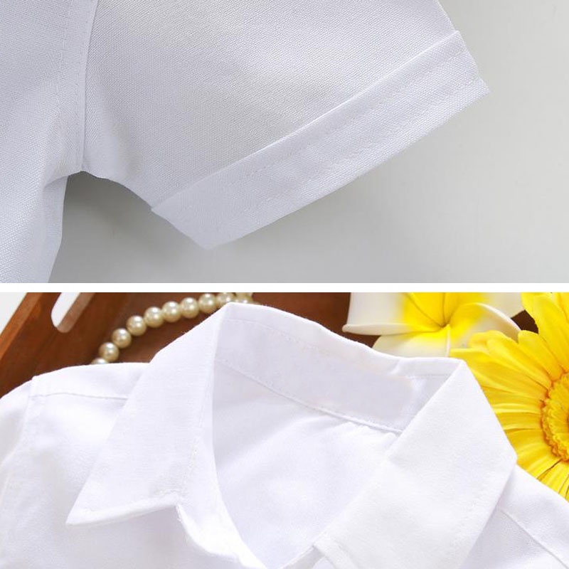 ❧✔☑Áo Sơ Mi Trắng Thời Trang Thanh Lịch Cho Bé Trai 2-10 Tuổi
