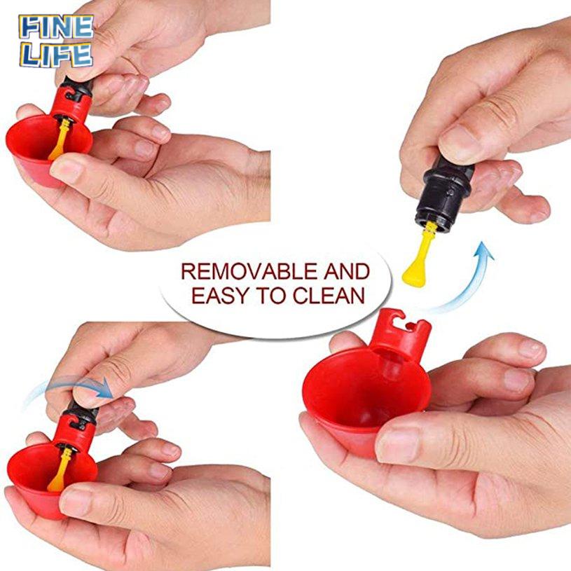10PCS Chicken Coop Waterer Fowl Automatic Poultry Chick Feeder Water Drinker