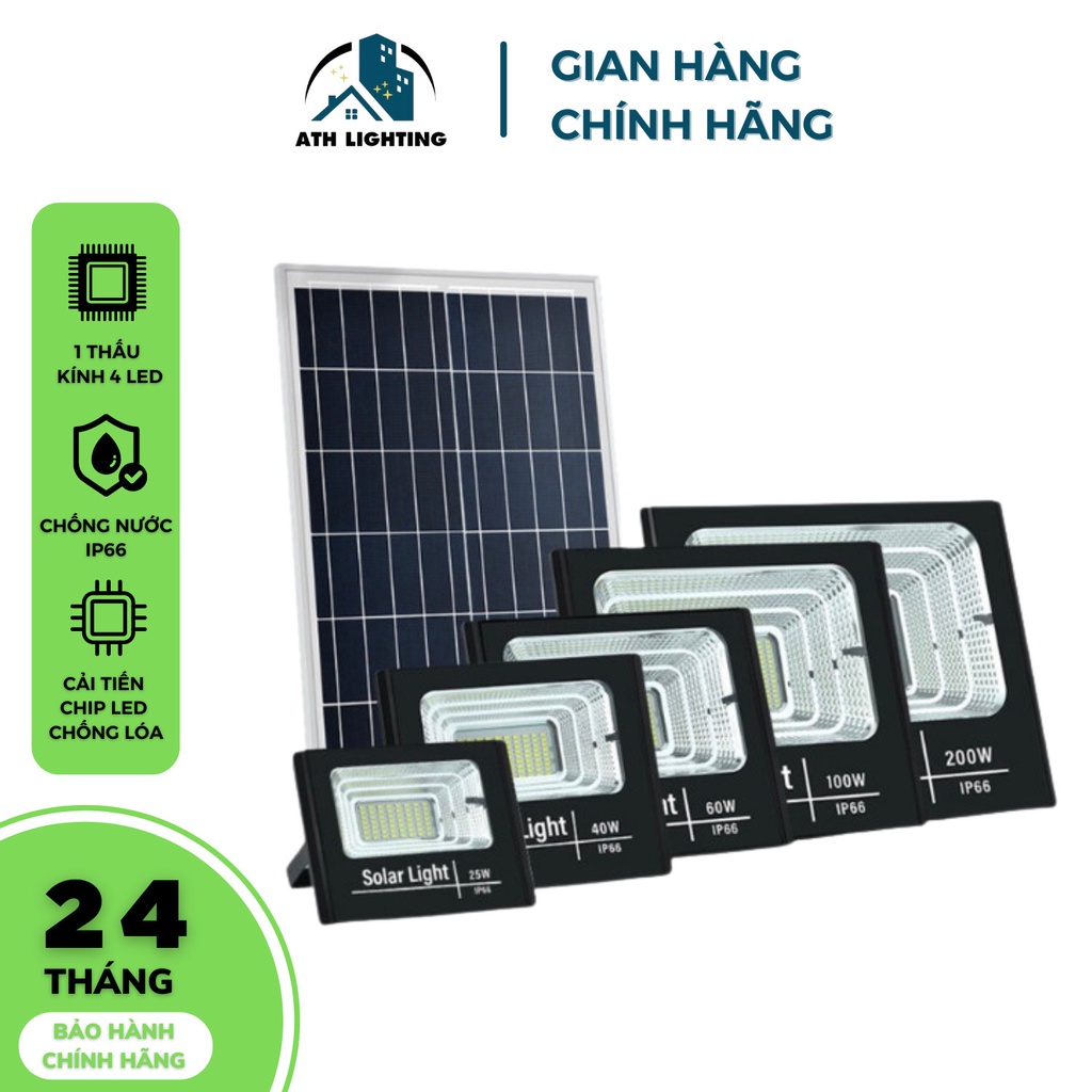 Đèn năng lượng mặt trời, loại đèn pha năng lượng mặt trời 100w 200w 300w IP 67 có báo dung lượng pin bảo hành 2 năm
