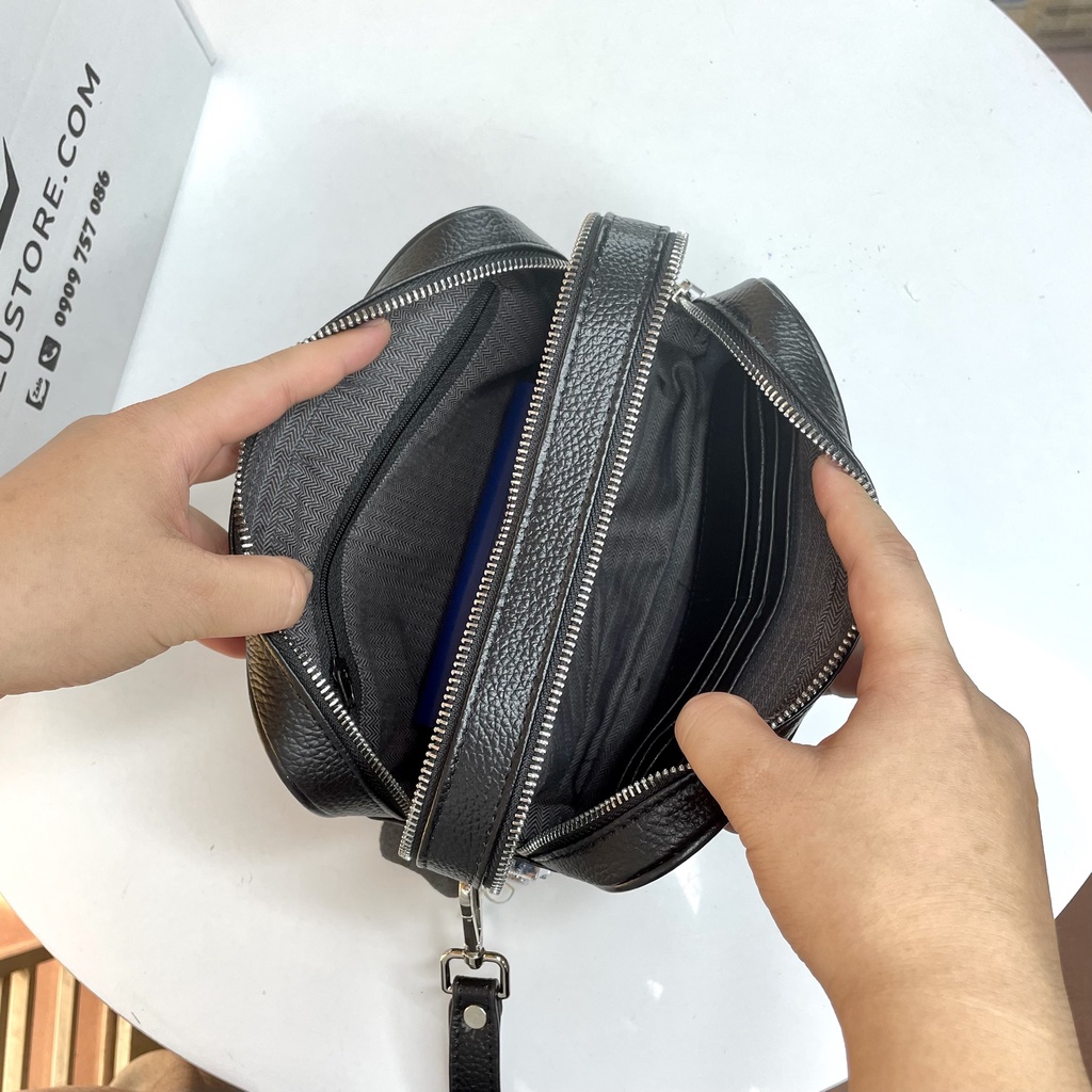 Túi Clutch cầm tay 2 ngăn khóa số an toàn