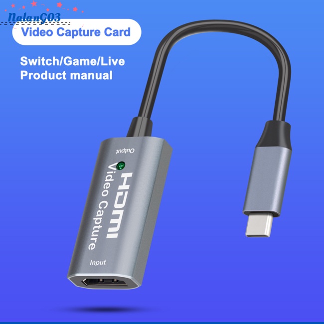 Thẻ Ghi Hình Video Hdmi-C Sang Usb C 1080p Hd Cho Ps4 Switch Máy Tính