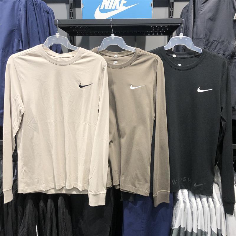 Nike Áo Thun cotton swoosh Cổ Tròn Dài Tay Thời Trang Thể Thao Dành Cho Nam 2023 dz3044