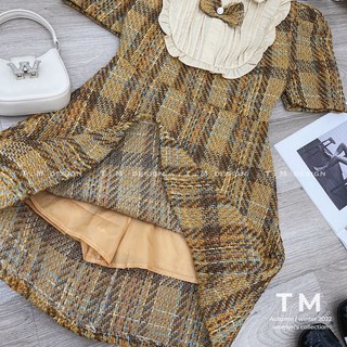 Váy dạ phối cổ nơ
