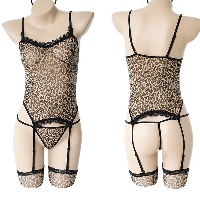 Cosplay nàng báo gợi cảm - Đồ ngủ hóa trang sexy da beo nhiều chi tiết