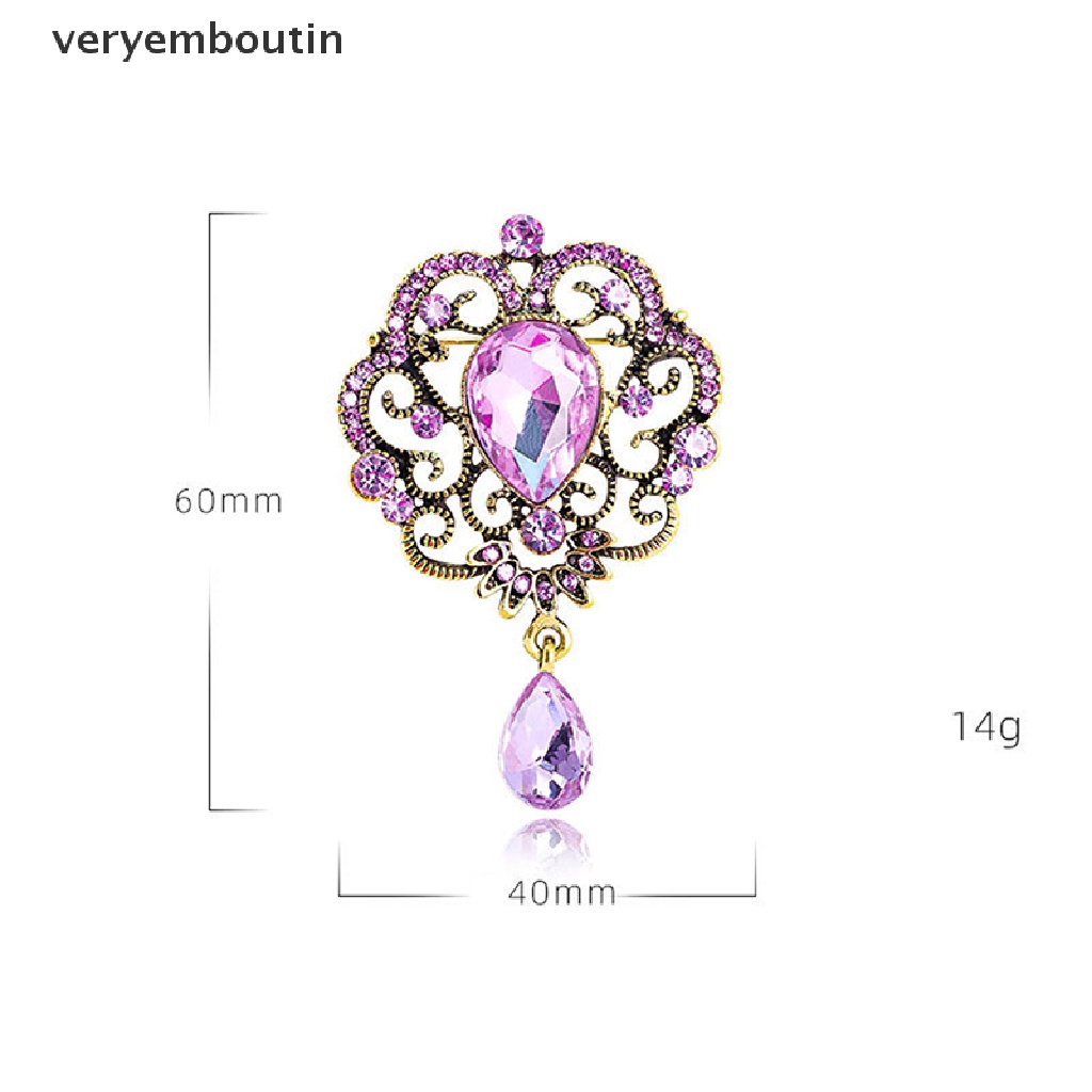 Ghim Cài Áo Hình Giọt Nước Đính Đá Pha Lê Thời Trang Cho Nữ