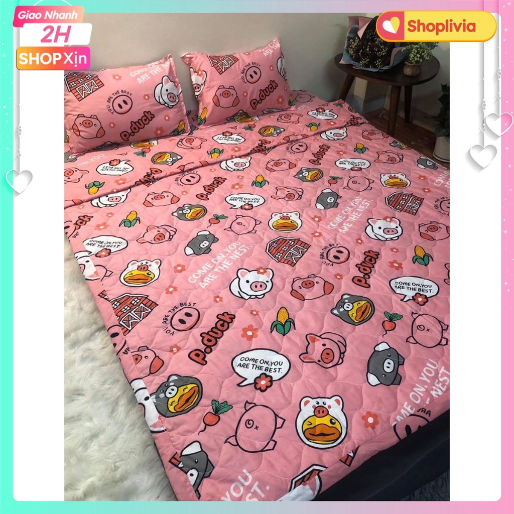 Ga Trải Giường bo chun[1m4x2m,1m5x2m,vải cotton poly[SHOPLIVIA]
