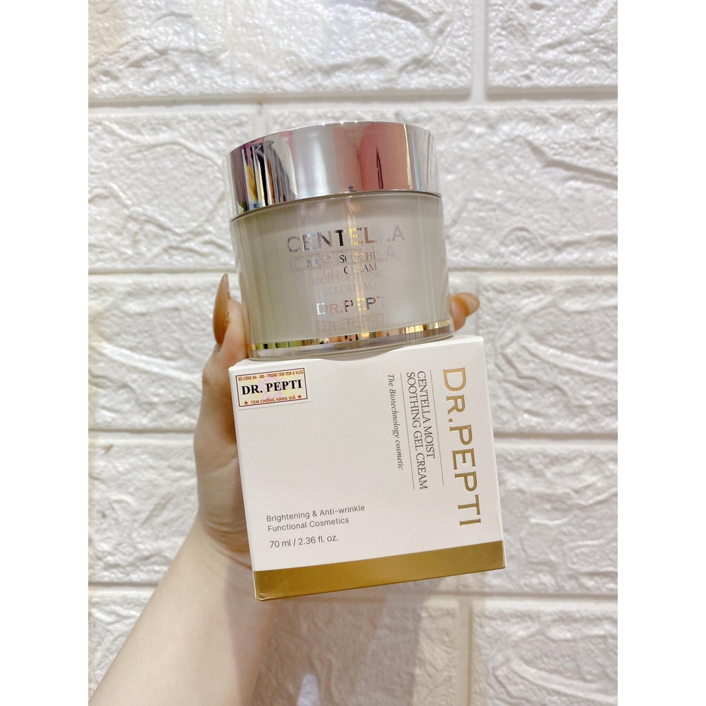 Kem dưỡng ẩm làm dịu da chiết xuất rau má Dr.PEPTI CENTELLA Moist Soothing Gel Cream - Hũ 70ml