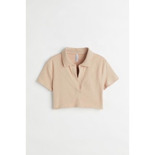 Áo polo nữ cộc tay dáng croptop HM auth