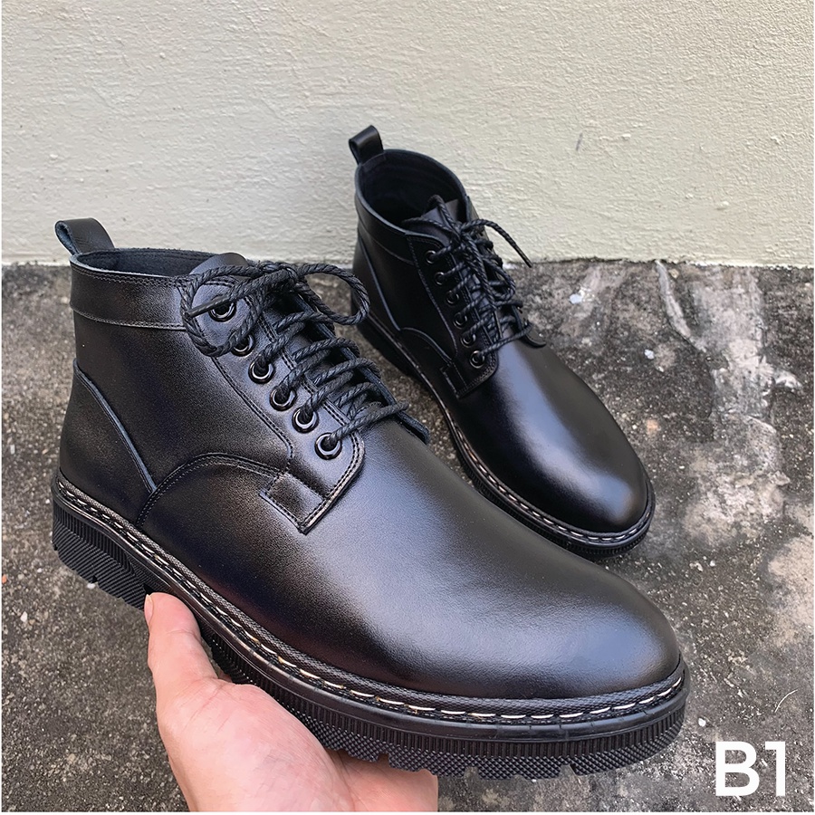 Giày đốc nam cổ lửng da bò nguyên tấm Bảo hành 24 tháng