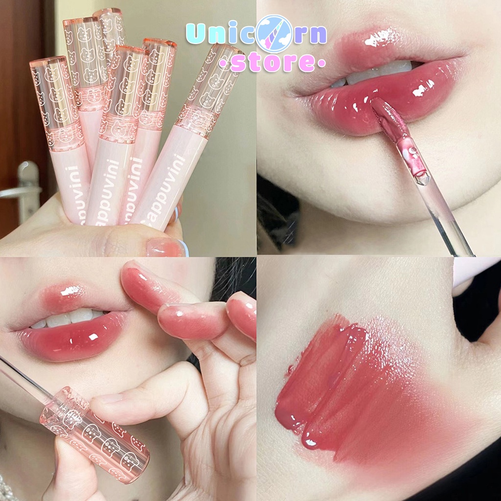 Son Tint Bóng Lì Gấu Hồng Pastel Cappuvini Bubbly Bear Lip Glaze CP74