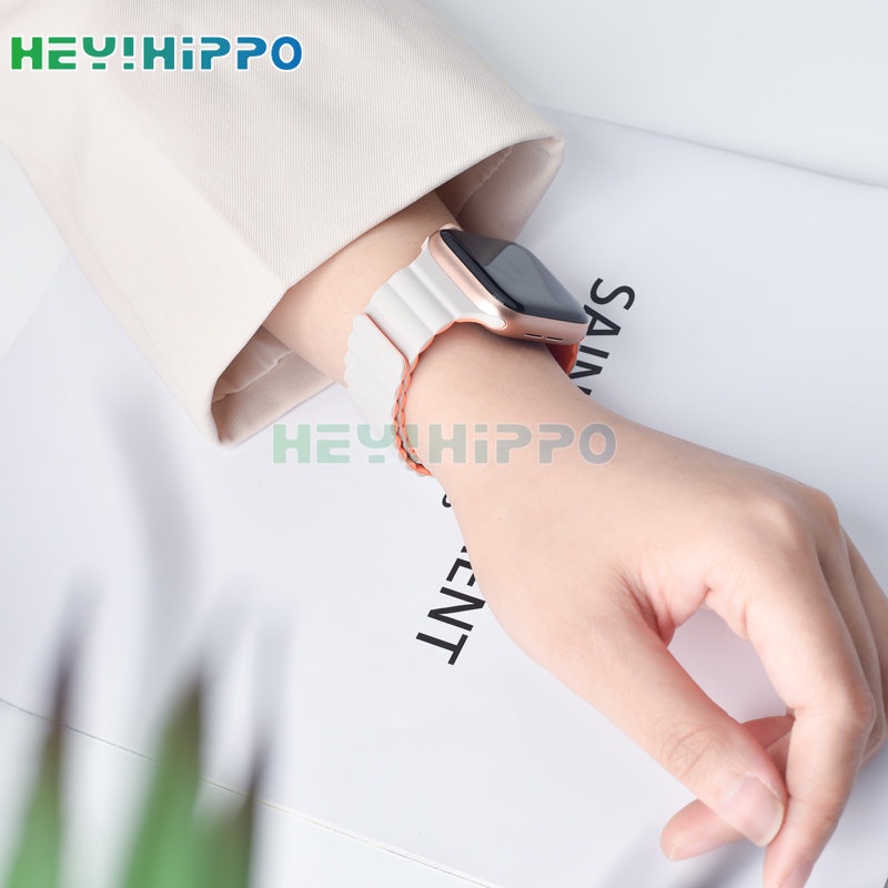 Dây Đeo Đồng Hồ Bằng Silicone Khóa Nam Châm 49mm Cho iwatch ultra 8 7 6 se 5 4 3 45mm 41mm 44mm 40mm 42mm 38mm