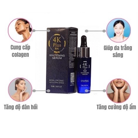 Serum 4k Plus 5X Whitening Thái Lan _ Huyết Thanh Căng Bóng _ Trắng Mịn Da