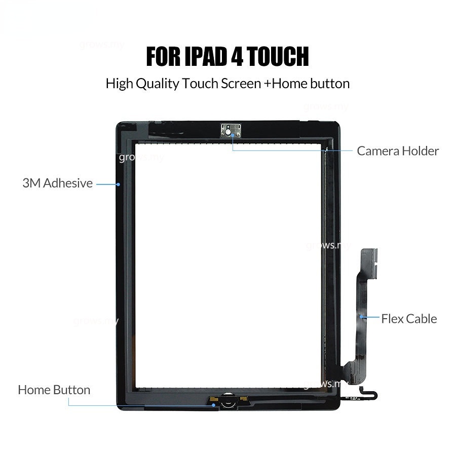 Màn Hình Cảm Ứng Lcd Bằng Kính Thay Thế Chuyên Dụng Cho iPad 4 A1458 A1459 A1460