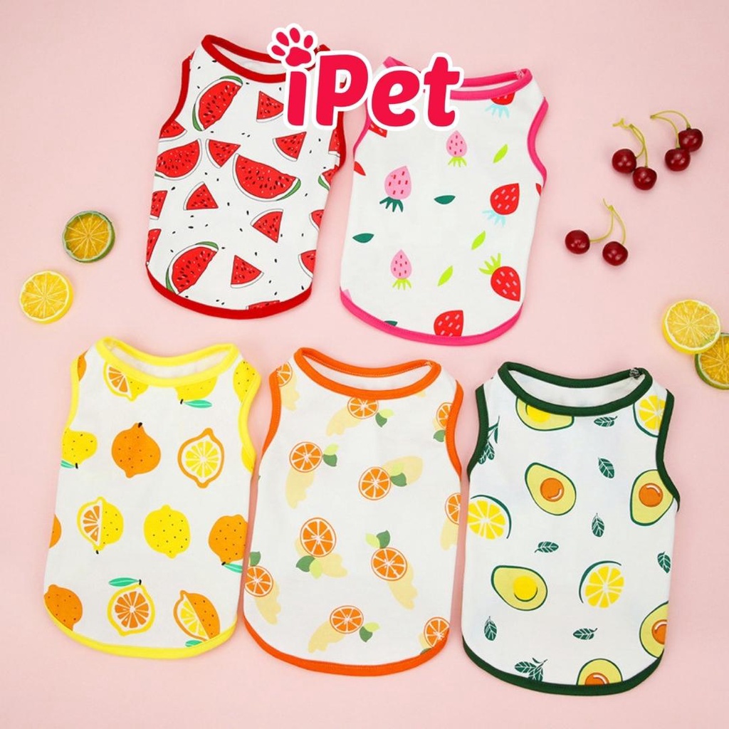 Áo thun ba lỗ trái cây dễ thương thoáng mát cho thú cưng chó mèo - iPet Shop